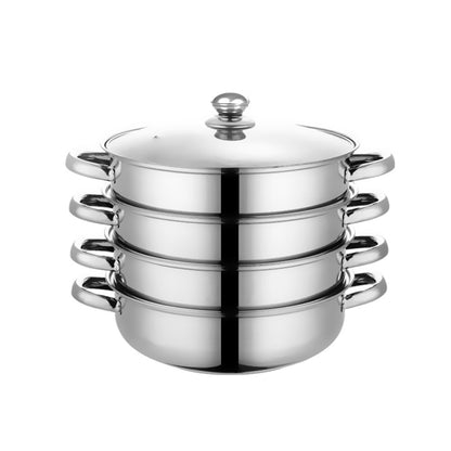 4 Tier Stainless Steel Steamer Meat Vegetable Cooking Steam Hot Pot