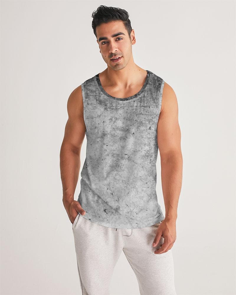 Uniquely You Mens Graphic Tank Top, Black & Gray Grunge Print