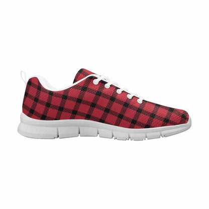 Uniquely You Sneakers for Men,   Buffalo Plaid Red and Black - Running