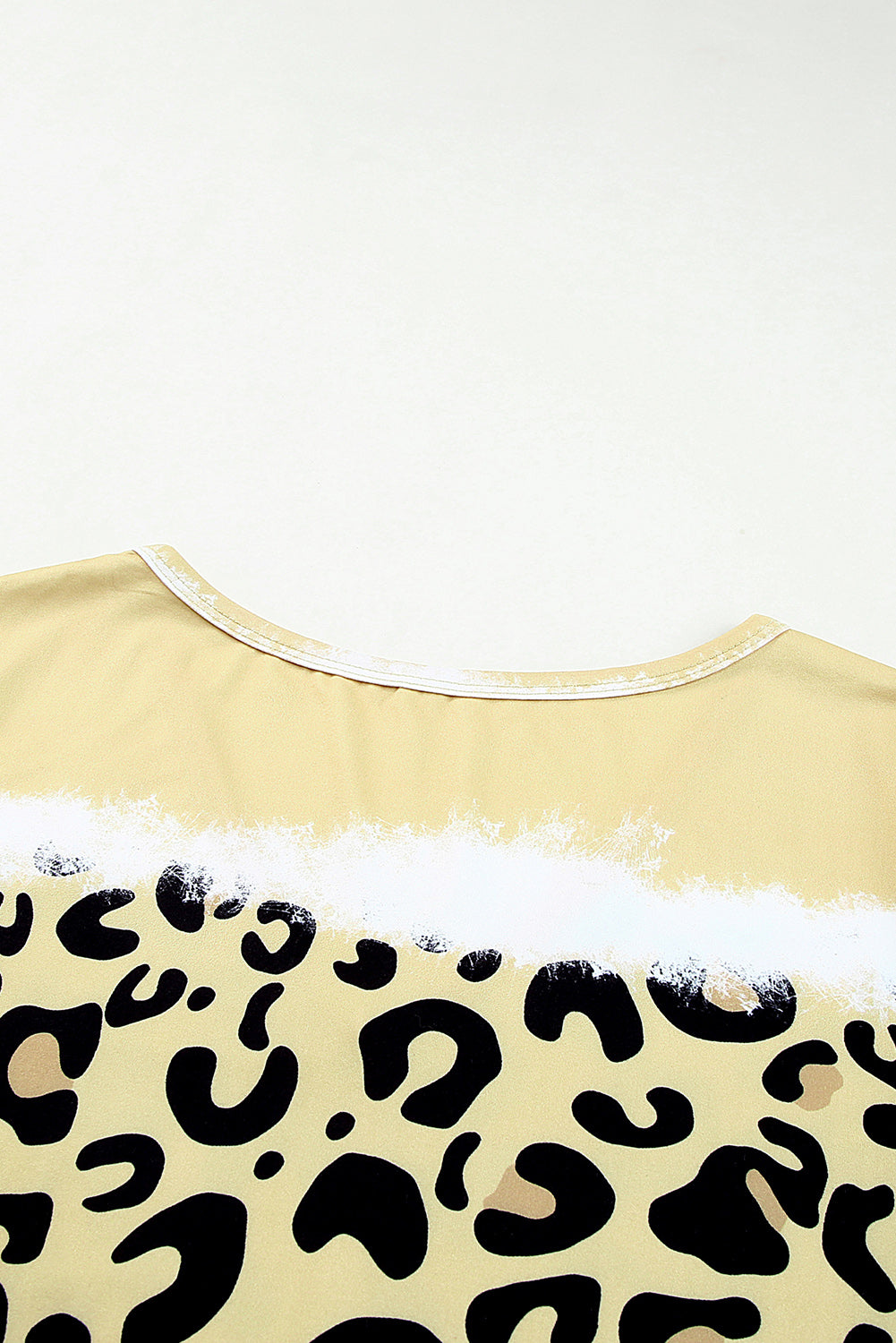 Yellow Leopard Color Block V-Neck T-shirt Dress