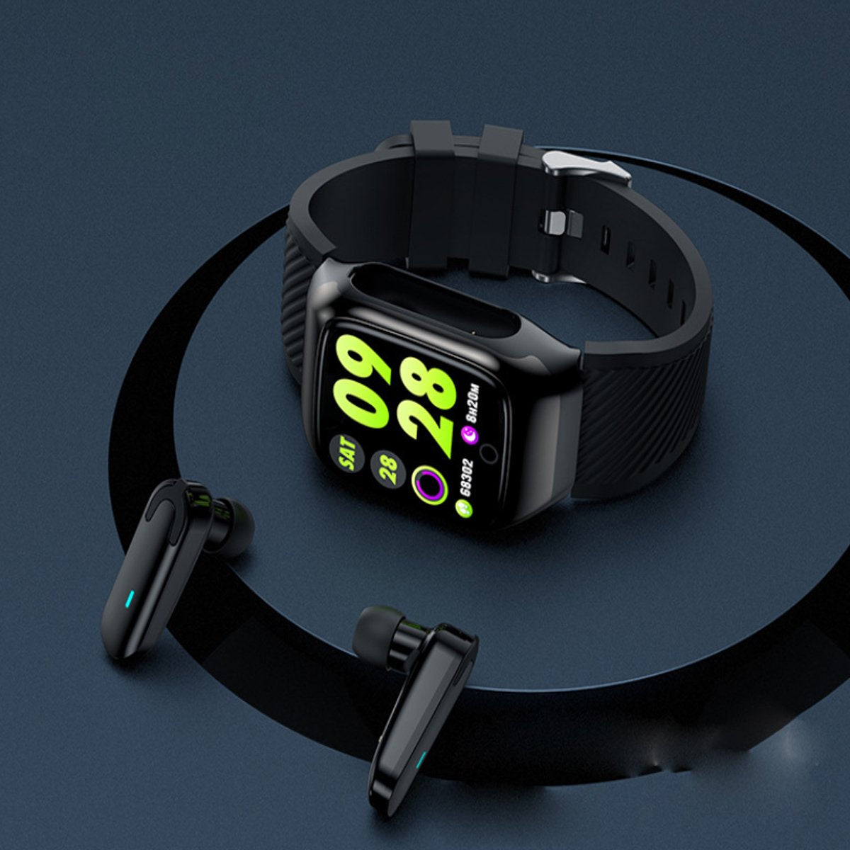 2 in 1 Compact Smart Fit Watch And Bluetooth Earpods