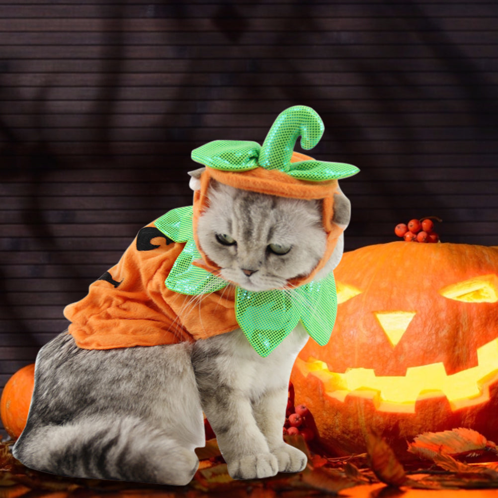 Halloween Pet Cats Costume Props Creative Pumpkin