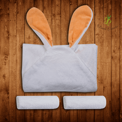 Bamboo Viscose Amber Bunny Hooded Towel & 2 Washcloths