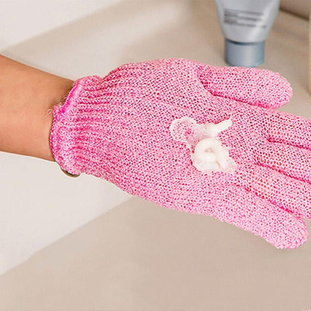 1PairShower Gloves Exfoliating Wash Skin Spa Bath