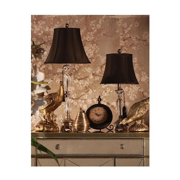 2 Felicienne Champagne Table Lamp With Black Shade