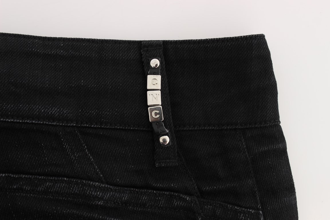 Costume National Black Cotton Slouchy Slims Fit Jeans