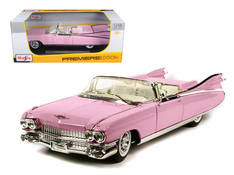 1959 Cadillac Eldorado Biarritz Convertible Pink 1/18 Diecast Model