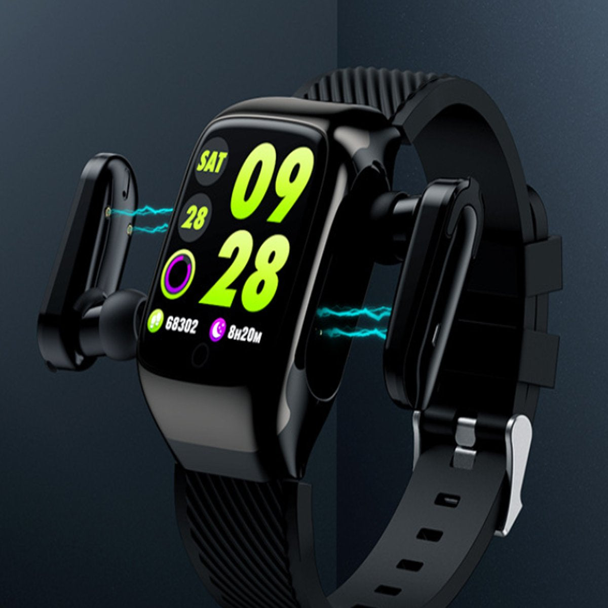 2 in 1 Compact Smart Fit Watch And Bluetooth Earpods