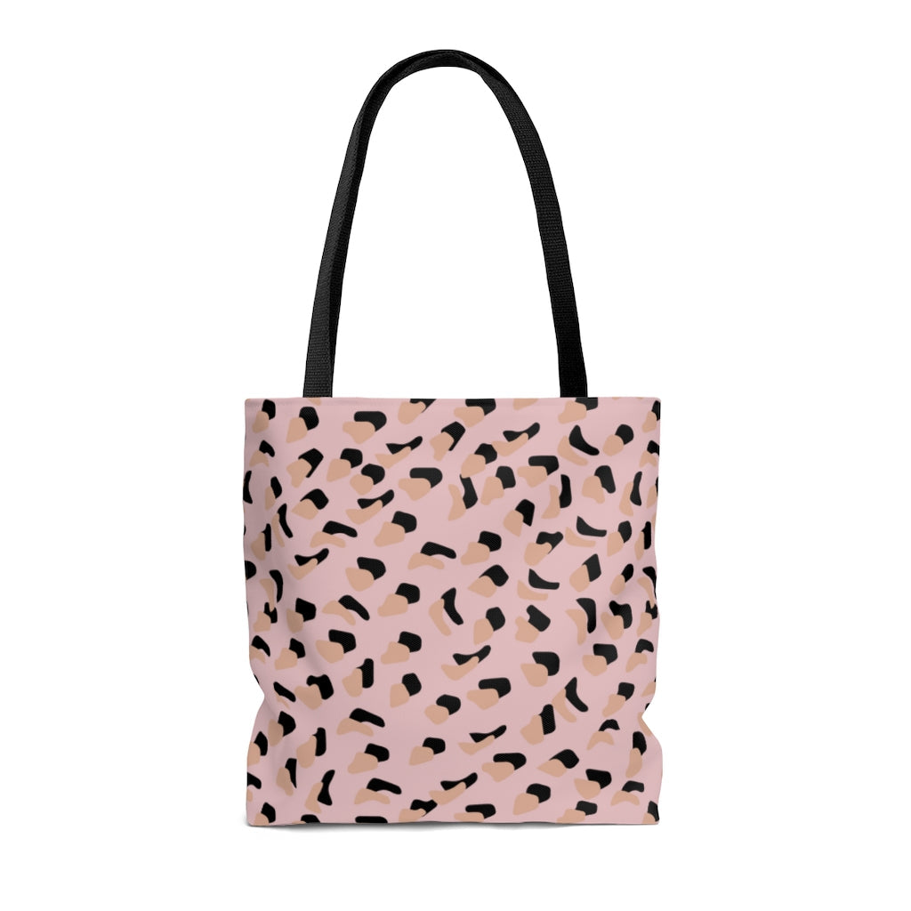 Pink Leopard Print Shopper Tote Bag Medium