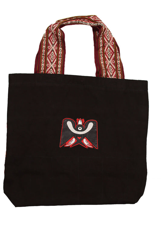 Land R, Peruvian Made, Handwoven Matte Black Tote Bags, Sunset