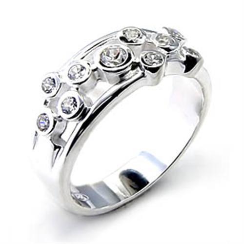 6X303 - High-Polished 925 Sterling Silver Ring with AAA Grade CZ  in C