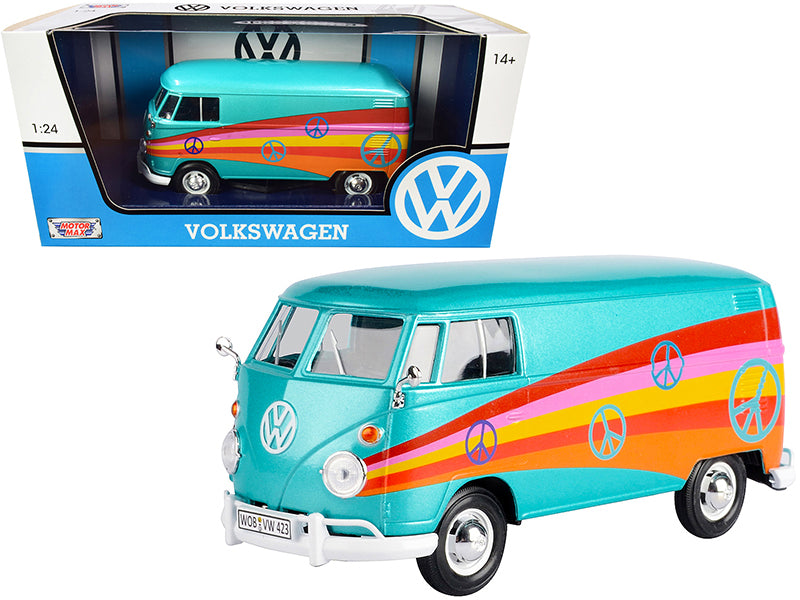 Volkswagen Type 2 (T1) Delivery Van \Peace\" Turquoise Metallic 1/24