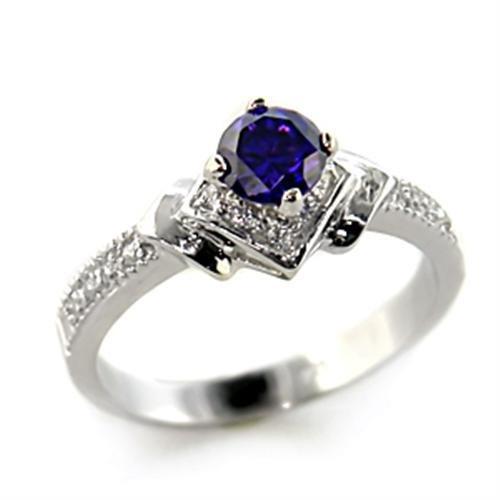 8X006 - Rhodium 925 Sterling Silver Ring with AAA Grade CZ  in