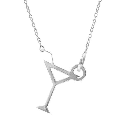 Beach Cocktail Link Paradise Silver Necklace