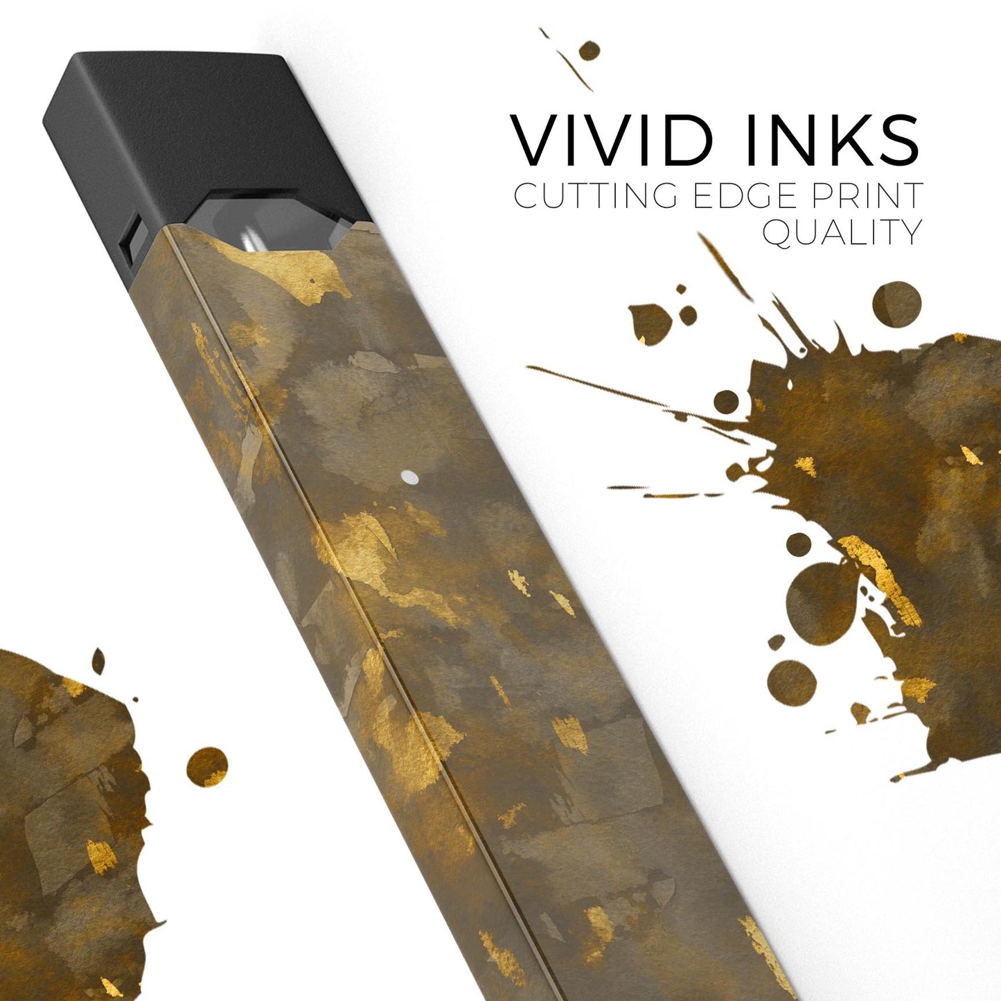 Abstract Dark Gray and Golden Specks - Premium Decal Protective