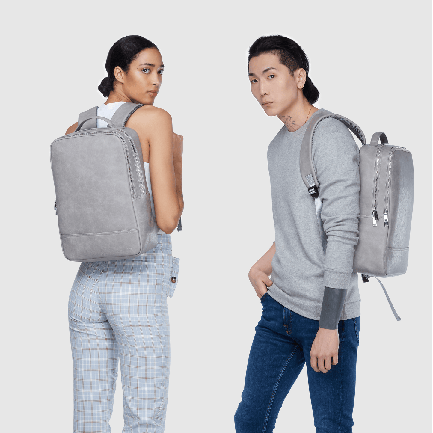 Grey - Acacia Unisex Vegan Laptop Backpack