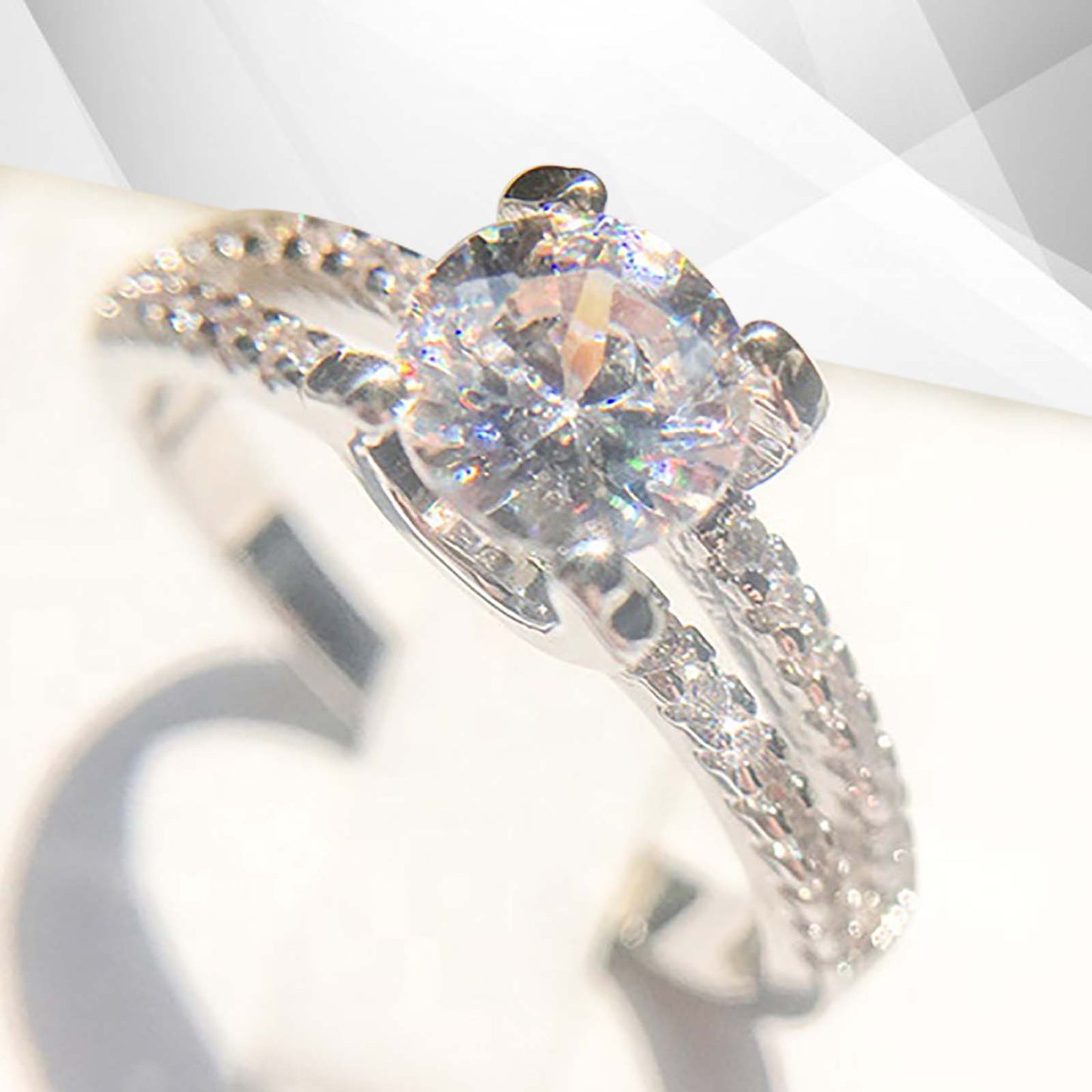 2.0Ct Round-Cut CZ Diamond Solitaire Bridal Engagement Ring 18Ct White