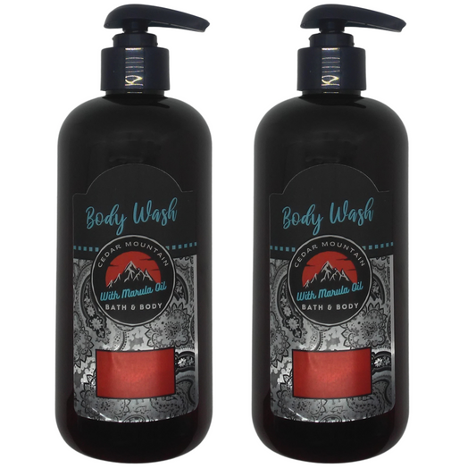 Cedar Mountain Sandalwood Musk Scented Body Wash With Marula Oil, 12
