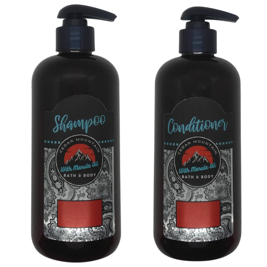 Cedar Mountain Boysenberry Scented Marula Oil Shampoo and Conditioner