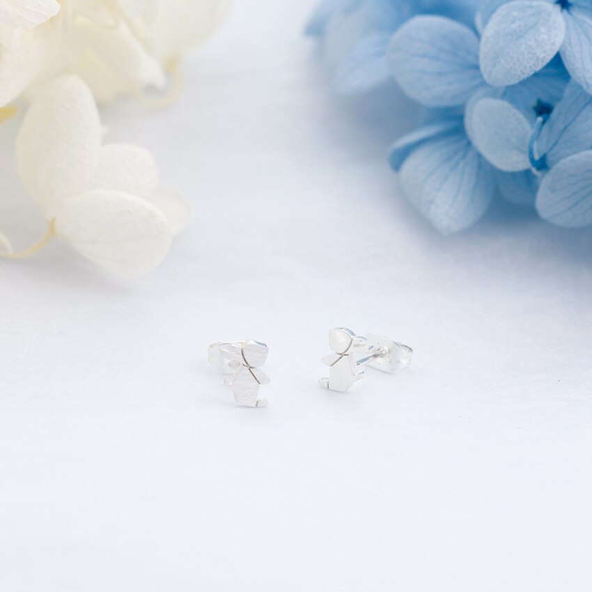 Cute Small Origami Rabbit Earrings For Women Kids