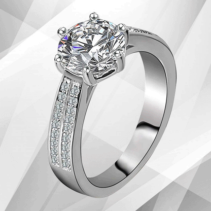 2.88Ct Round-Cut 37 Best CZ Diamonds Bridal Engagement Ring 18Ct White