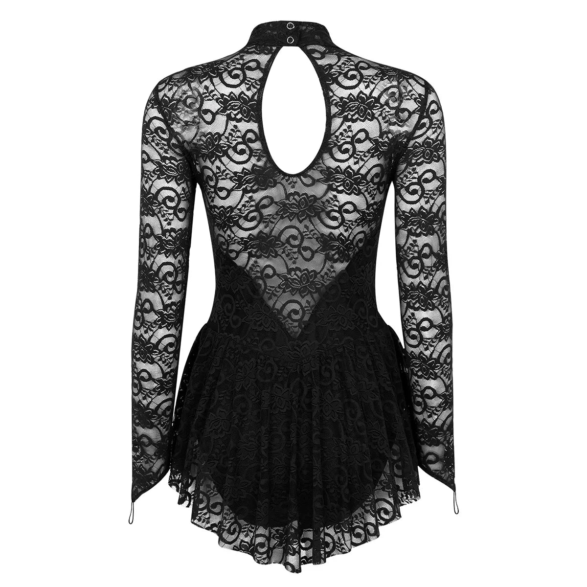 TiaoBug Adult Mock Neck Long Sleeve Ballet Gymnastics Leotard Figure Ice Skating Dress Competition Dance Costume