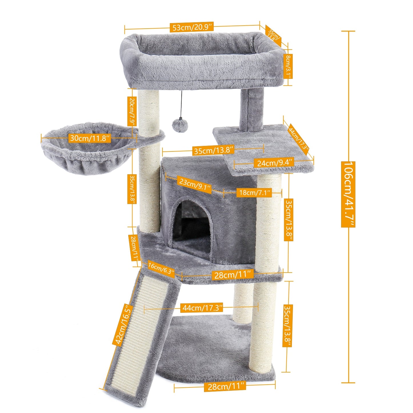 2022 New Design Luxury Large Cat Climbing Frame Multi-Layer Scratching Post With Resistant Sisal Cat Tree Kittern Playground