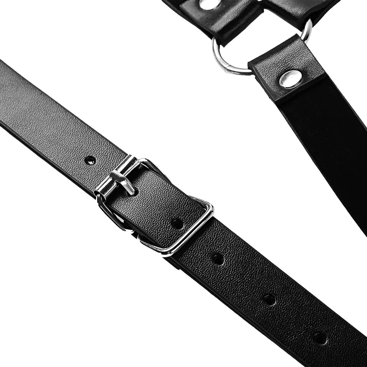 Men Black Adjustable Imitation Leather Double Shoulders Punk Costume Straps Men Harness Adult BDSM Bondage Belt Lingerie