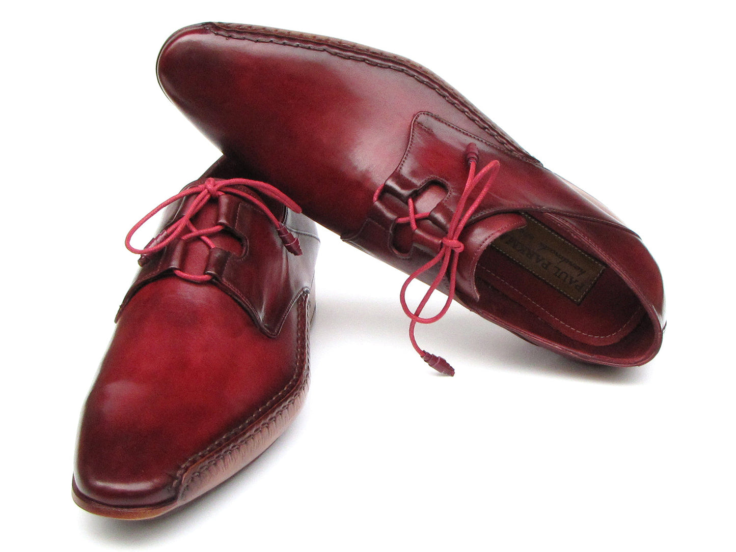 Paul Parkman Ghillie Lacing Handsewn Shoes Burgundy (ID#022-BUR)