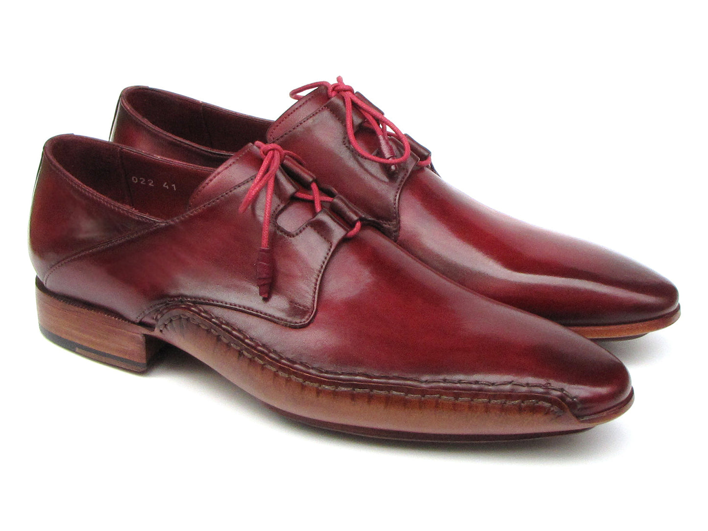 Paul Parkman Ghillie Lacing Handsewn Shoes Burgundy (ID#022-BUR)