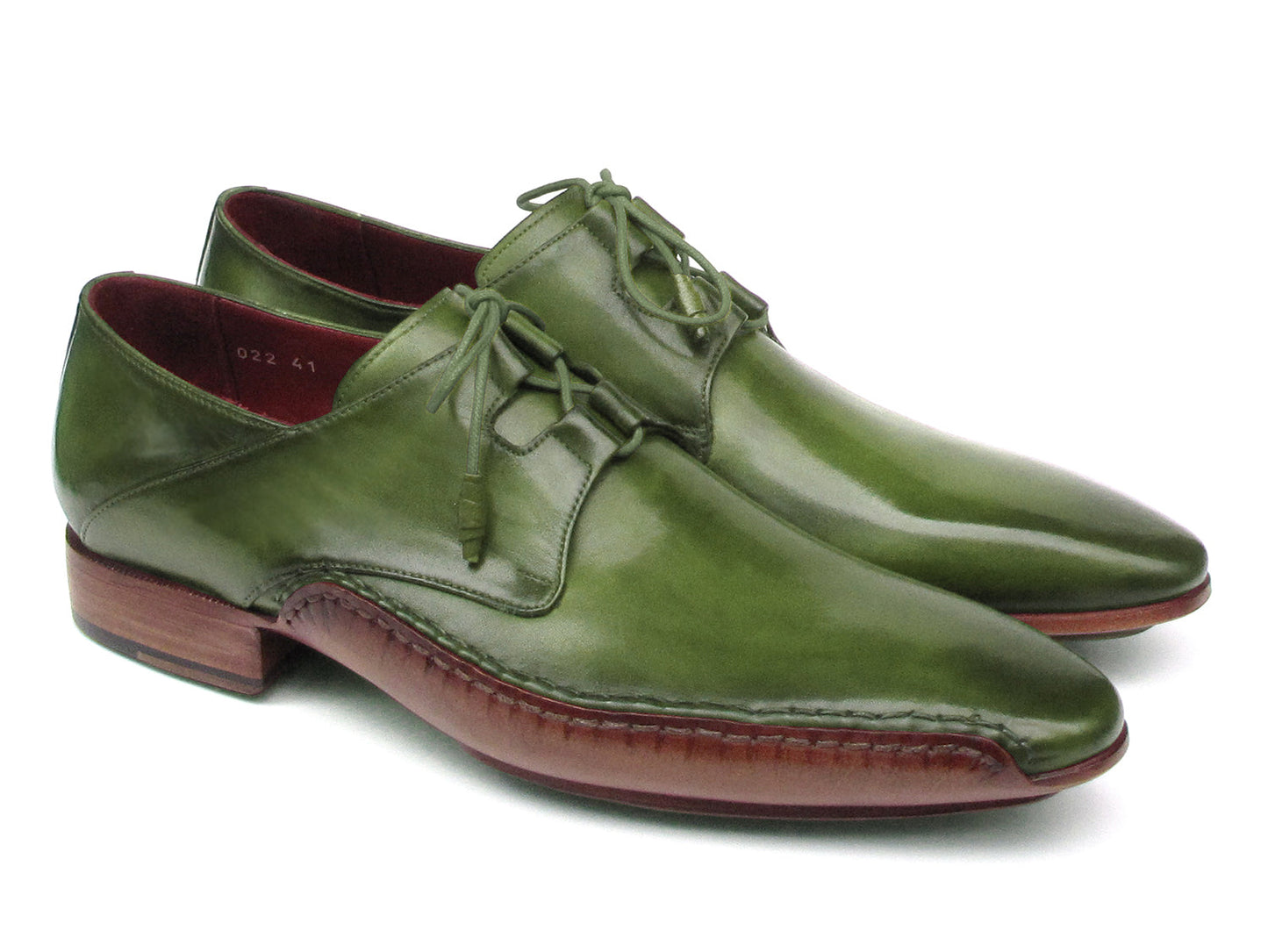 Paul Parkman Ghillie Lacing Handsewn Shoes Green (ID#022-GREEN)