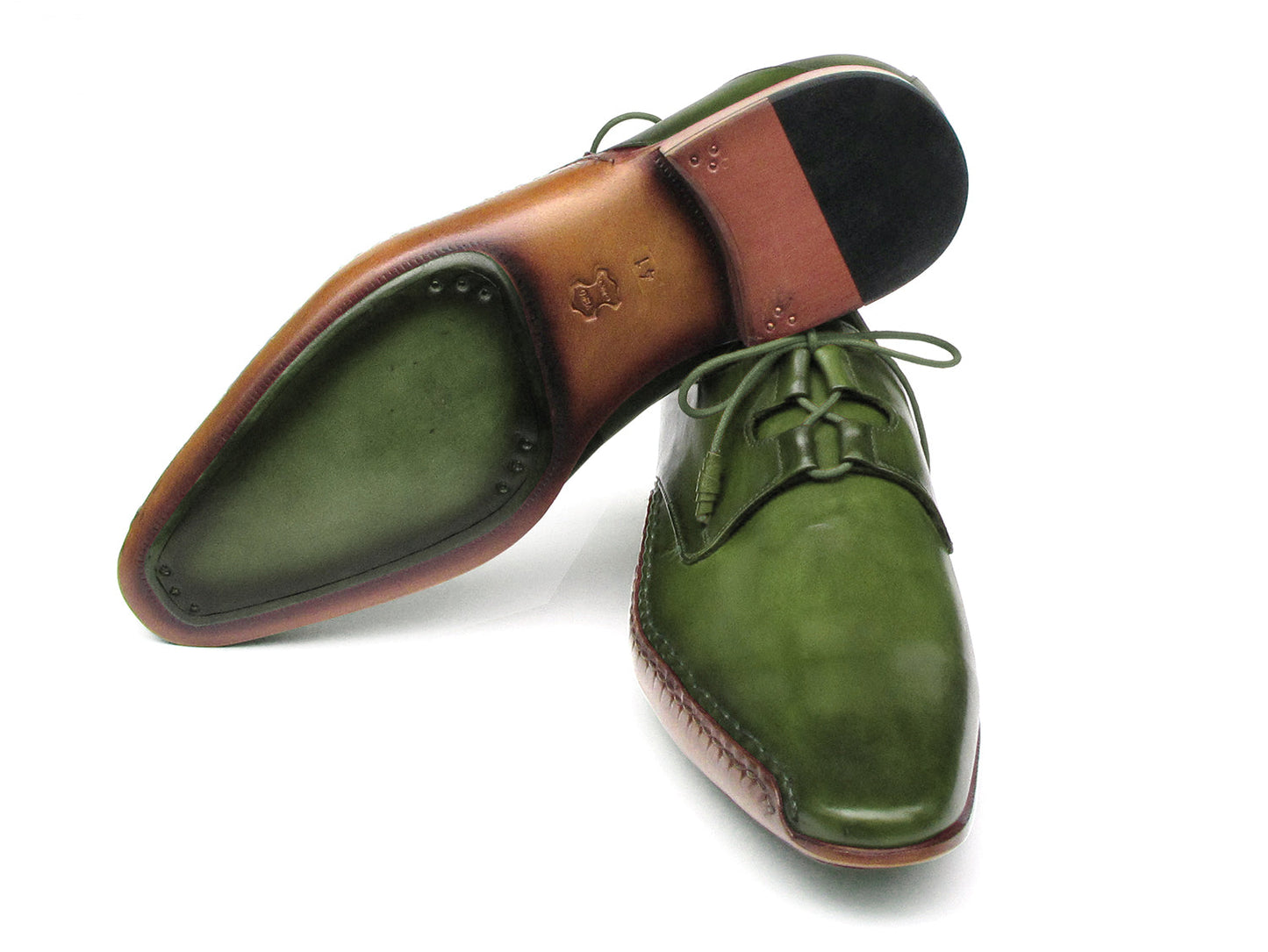 Paul Parkman Ghillie Lacing Handsewn Shoes Green (ID#022-GREEN)