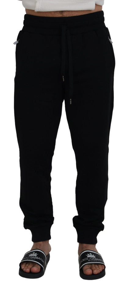 Dolce & Gabbana Black Cotton Mens Jogger Pants