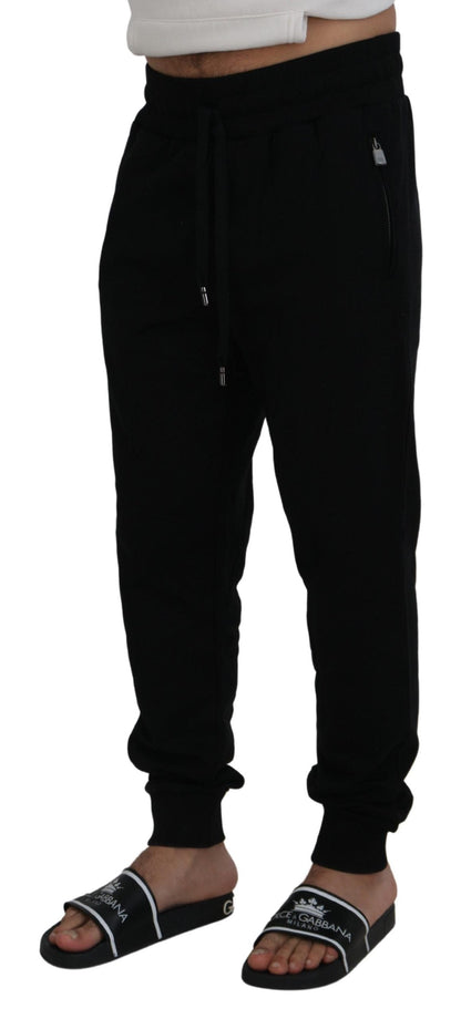 Dolce & Gabbana Black Cotton Mens Jogger Pants