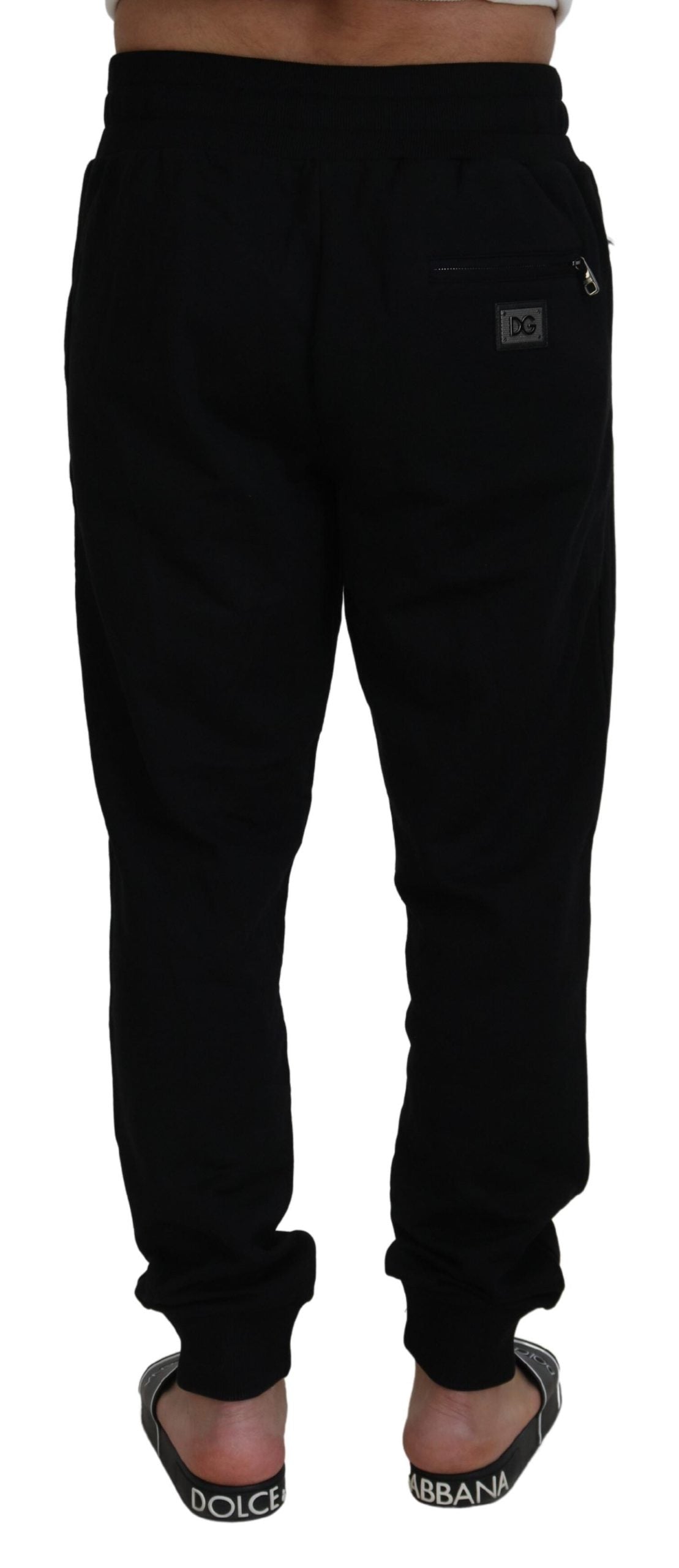 Dolce & Gabbana Black Cotton Mens Jogger Pants