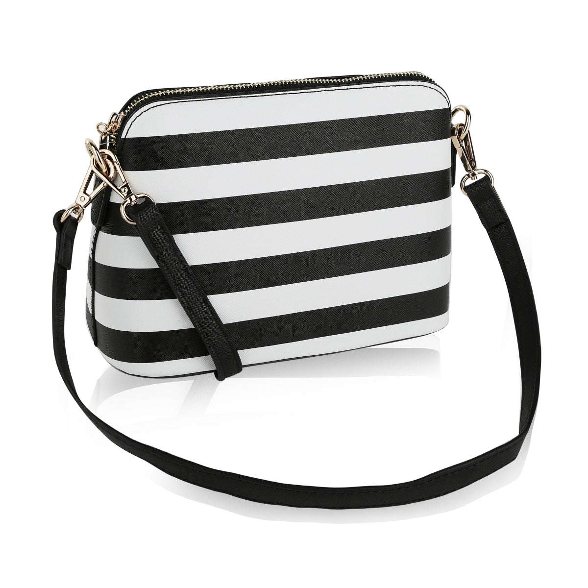 MKF Collection MKF-H10119BK Kimmy Striped Crossbody bag by Mia K.