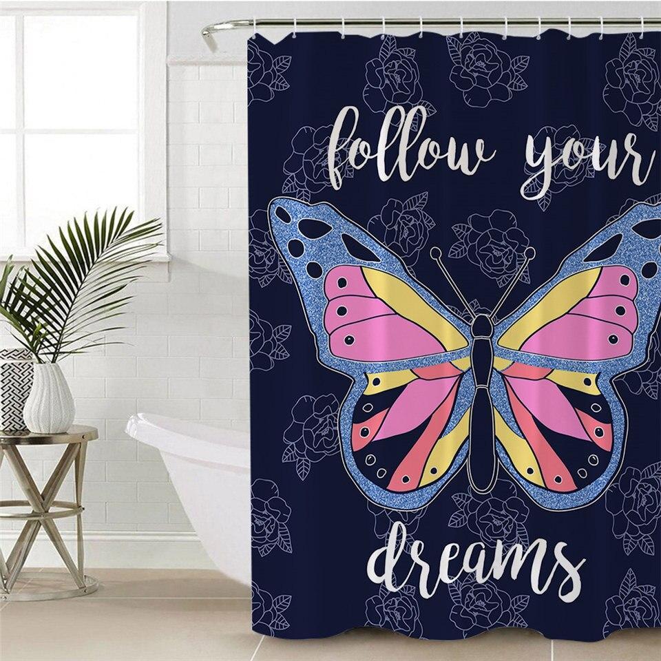 Follow Your Dream Butterfly Shower Curtain