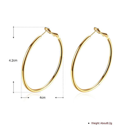 42mm Round Hoop Earring in 18K Gold Plated