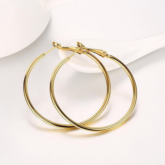 42mm Round Hoop Earring in 18K Gold Plated