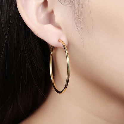 42mm Round Hoop Earring in 18K Gold Plated