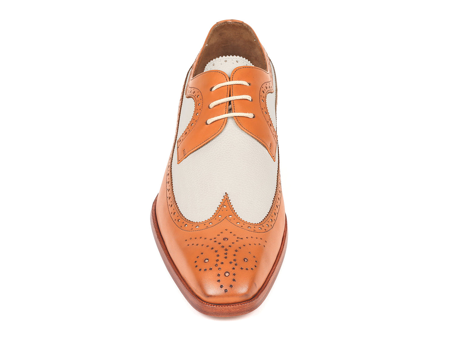 Paul Parkman Dual Tone Wingtip Derby Shoes Cognac & Cream (ID#924CC55)