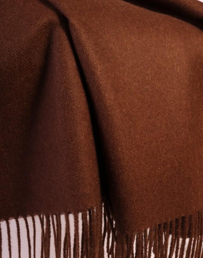 Dark brown alpaca wool plaid
