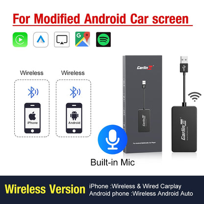 Hot Sale CarlinKit USB Wireless CarPlay Dongle Wired Android Auto AI Box Mirrorlink Car Multimedia Player Bluetooth Auto Connect