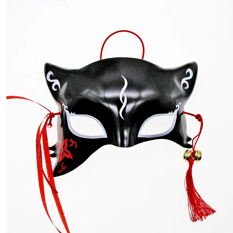 Fox Mask Japanese Anime Cosplay Masks Kabuki Kitsune Masks Half Face Festival Masquerade Party Props Halloween Rave Costume