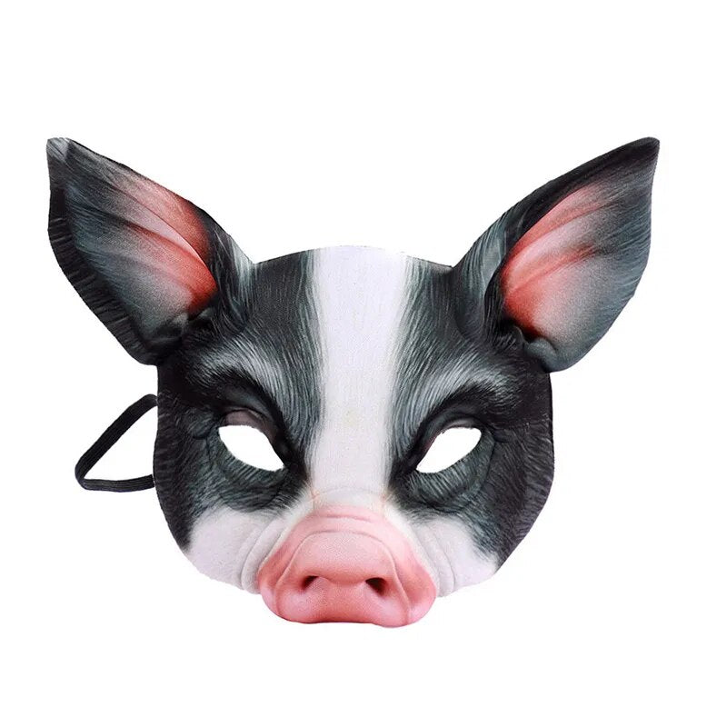 3D Animal Mask Halloween Masquerade Ball Masks Tiger Pig Half Face Mask Party Carnival Fancy Dress Costume Props