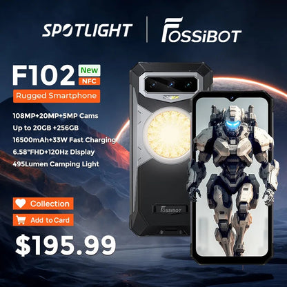 [World Premiere] FOSSiBOT F102,16500mAH, Smartphone,20GB+256GB,108M Camera,Cell phone,6.58 FHD+ 120hz ,Helio G99,Mobile Phone
