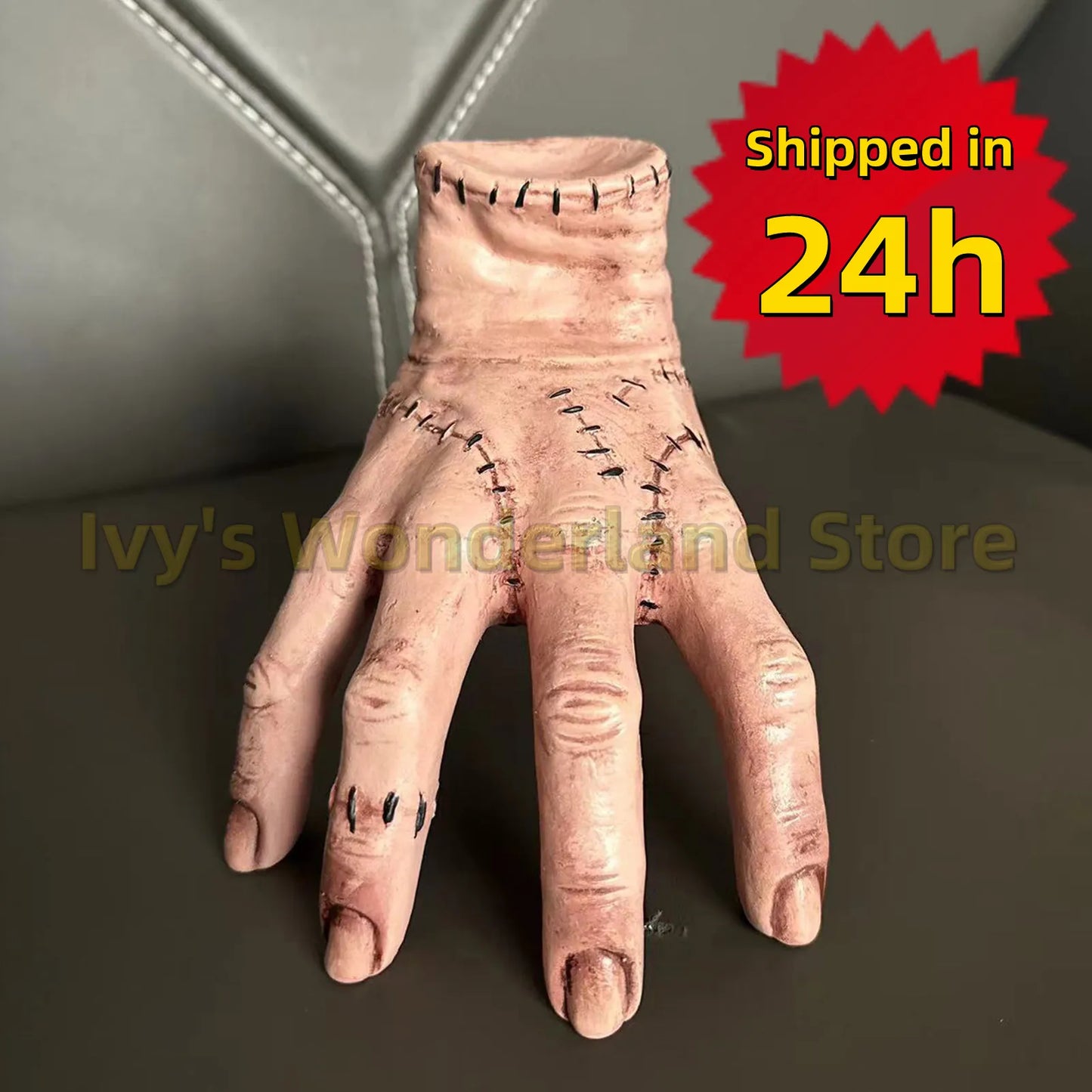 Wednesday Addams Hand Family Party Decor Costume Girls Wig Latex Hand Ornament Figurine Wednesday Thing Halloween Toy Sculpture