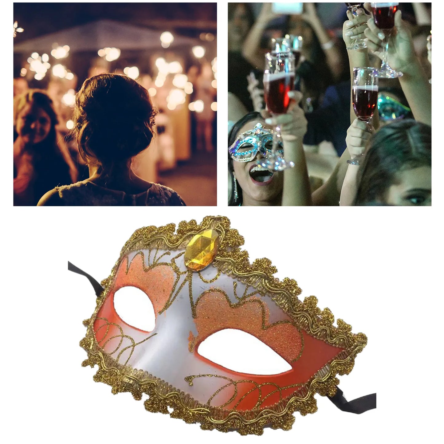 1 Piece Masquerade Tiara Halloween Sexy Eye Mask for Women Men Fancy Dress Mardi Gras Carnival Dress Costume Party Supplies