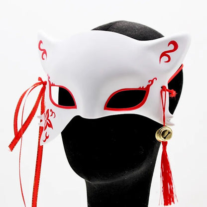 Fox Mask Japanese Anime Cosplay Masks Kabuki Kitsune Masks Half Face Festival Masquerade Party Props Halloween Rave Costume