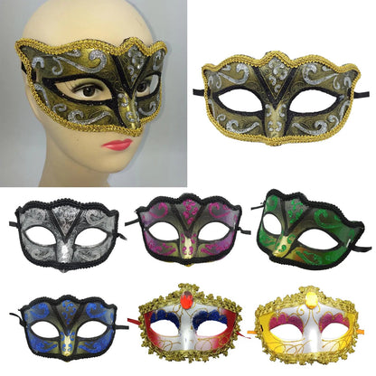 1 Piece Masquerade Tiara Halloween Sexy Eye Mask for Women Men Fancy Dress Mardi Gras Carnival Dress Costume Party Supplies